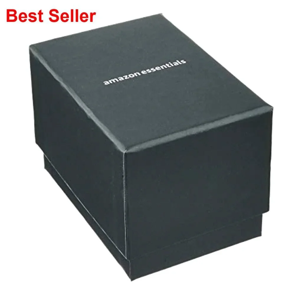 Men's 42mm Analog Watch with Black Faux Leather Band
